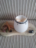 Luxe Waxmelt Brander Wit met Zilveren Rand - Vase Design | YourCandle