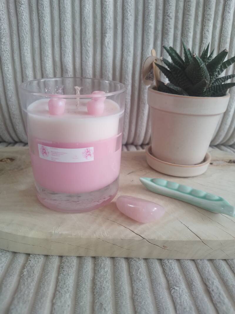 Sojakaars "Bloesemkus Besje" - Handgemaakt & Vegan
