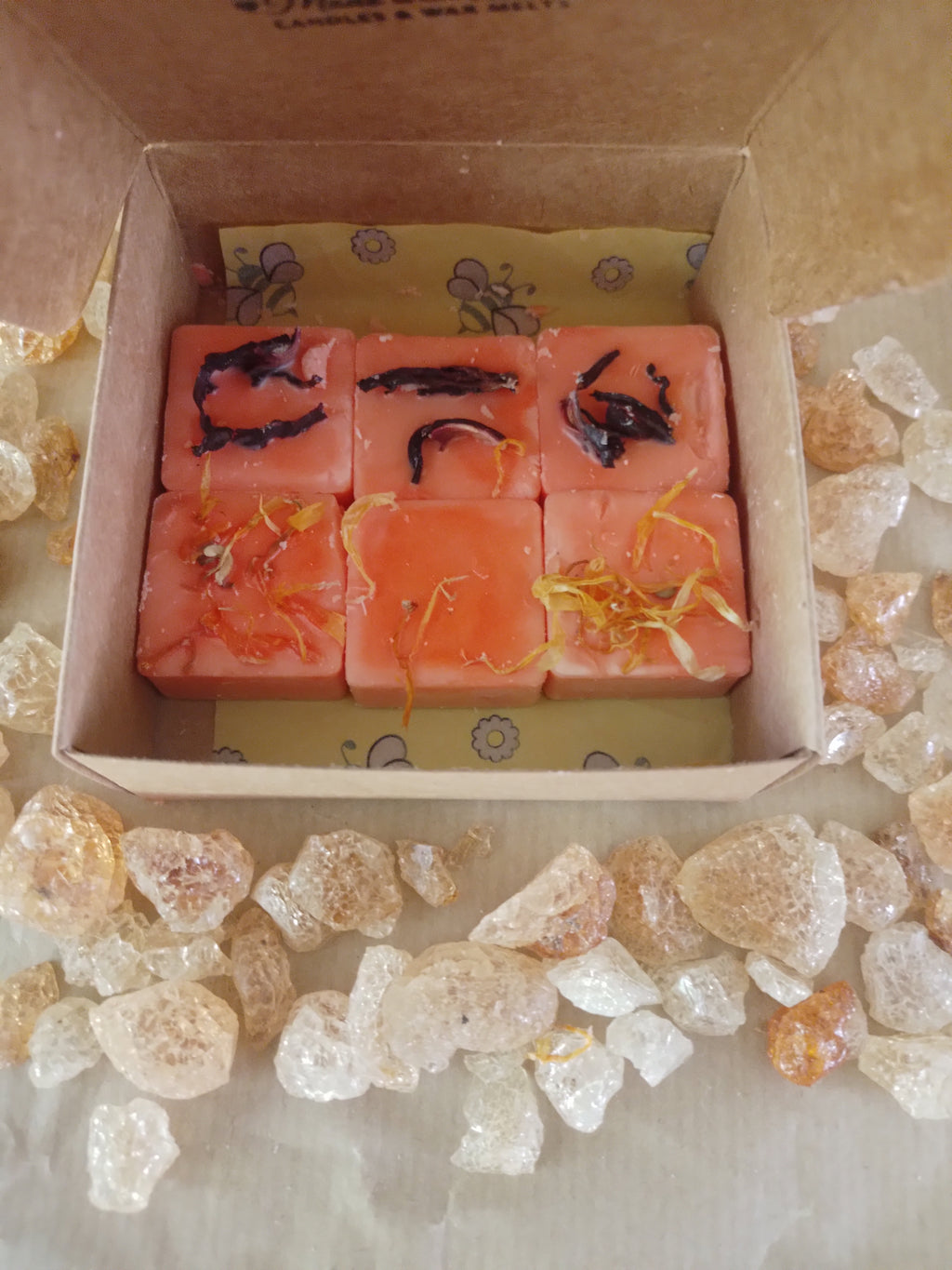 Waxmelts met gedroogde Hibiscus & Goudsbloem