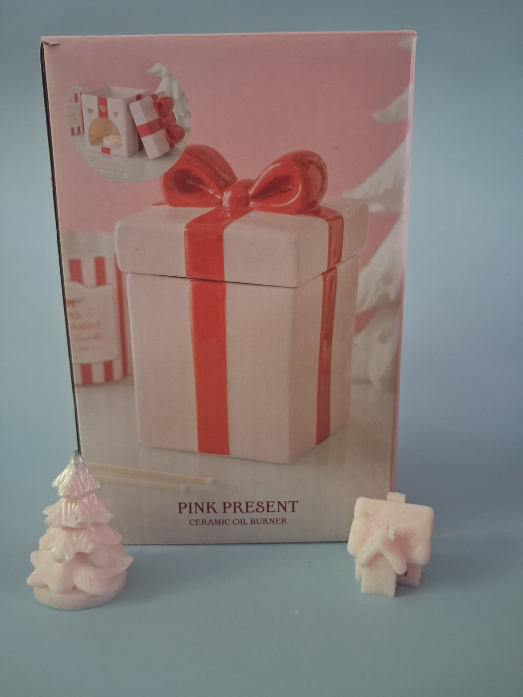 Roze kerstcadeau waxmeltbrander