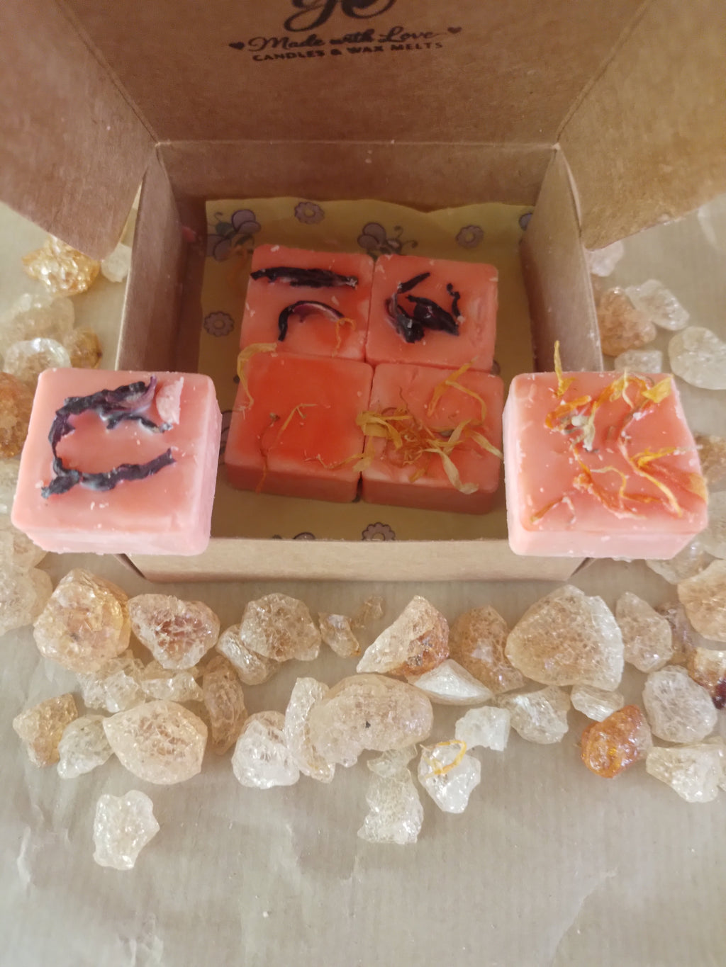 Waxmelts met gedroogde Hibiscus & Goudsbloem