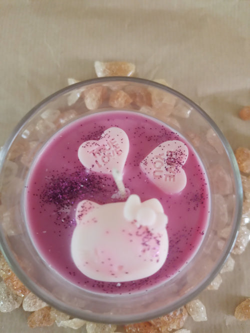 Geurkaars "Kitty’s Roze Droom" – Zoet & Dromerig