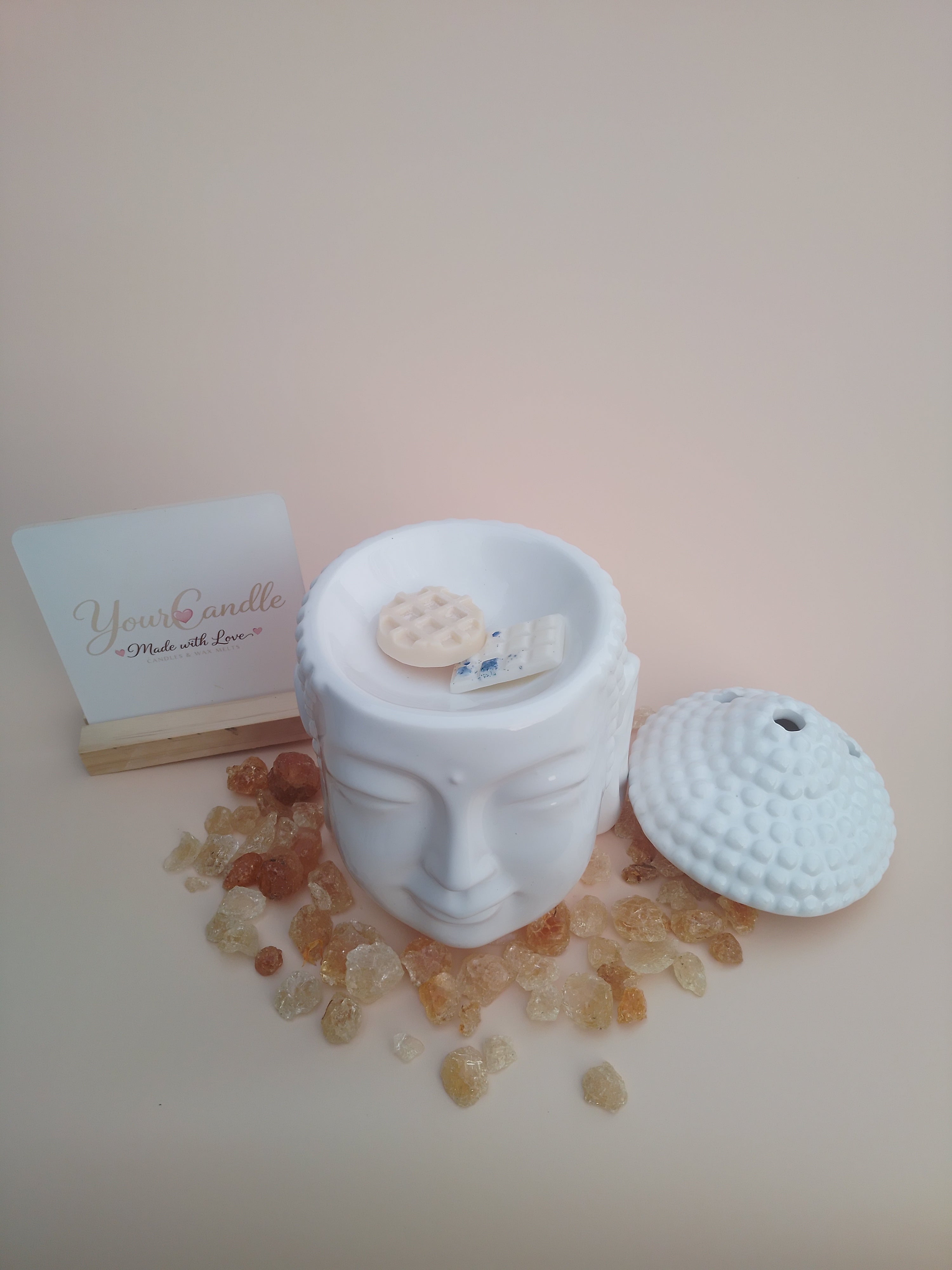 Luxe Keramische Geurbrander "Zen Buddha" – Wit