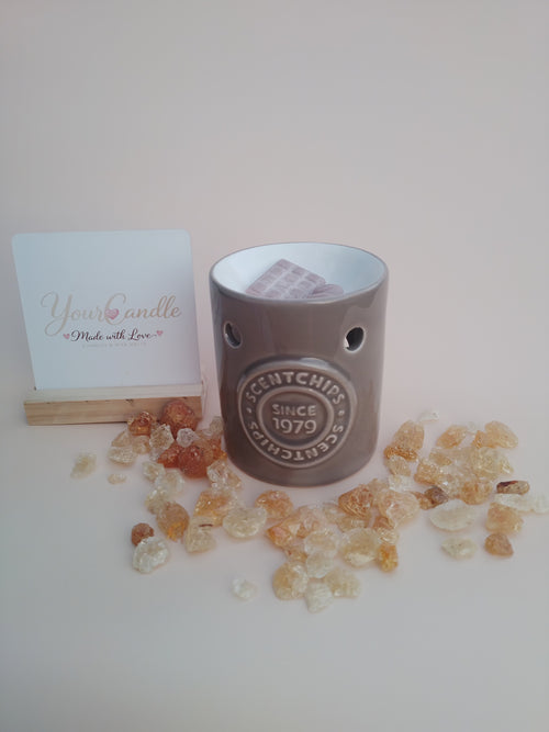 Elegante Geurbrander "Floral Relief" – Warm Taupe